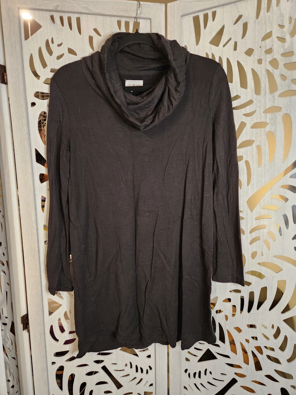 Womens Black Cowl Neck Sweater Top